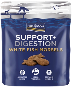 Fish4Dogs Support+ Hvidfiskebidder – Fordøjelse - 225g